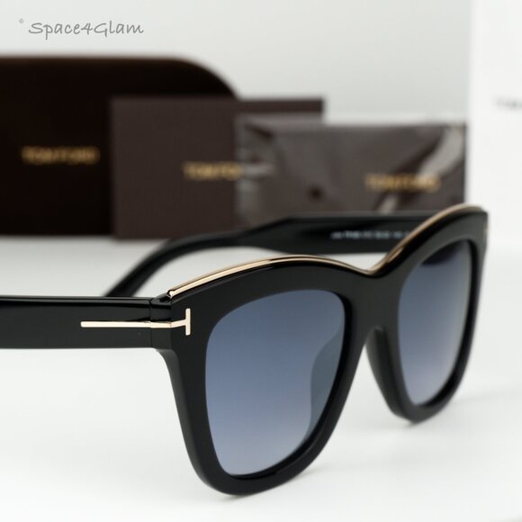 Tom Ford Women Sunglasses Black Gradient Smoke Cat Eye FT0685 01C BRAND NEW - Picture 4 of 13